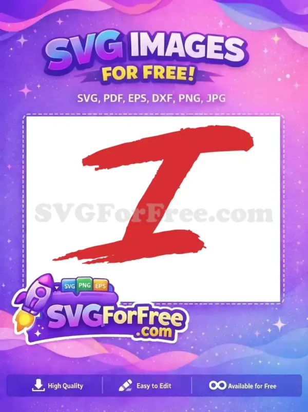 A free vibrant red brushstroke design, resembling a bold, stylized letter or dynamic mark. Ideal for creative projects.