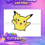 Free Happy Yellow Pikachu Free Red Cheeks Anime Pokemon Free SVG - Instant Download