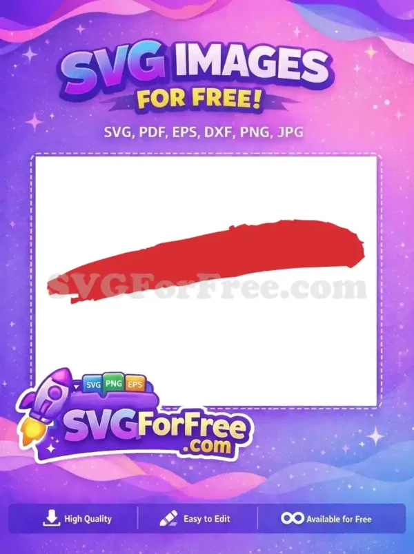 Free Red Brush Stroke Design – Dynamic & Versatile SVG A vibrant, free design featuring a bold red brush stroke, ideal for modern graphics and creative projects.