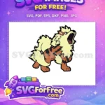 Free Roaring Arcanine Free Striped Fur Pokemon Anime Free SVG - Instant Download