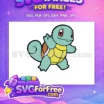 Free Happy Teal Squirtle Free Yellow Belly Shell Pokemon Anime Free SVG - Instant Download