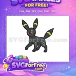 Free Dark Umbreon Red Eyes Free Yellow Rings ANIME Pokémon Free SVG - Instant Download