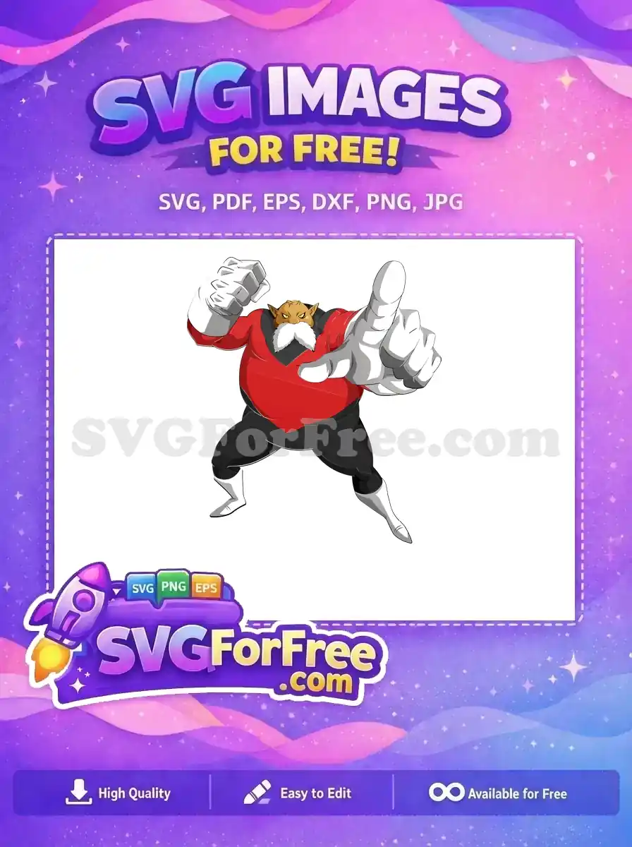 Discover this dynamic free design of a powerful anime character, ready for action! A high-quality free SVG vector.