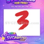 Free Red Brush Stroke Free Dynamic Anime Number One Graphic Free SVG - Instant Download