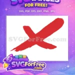 Free Red Brushstroke X Free Grunge Style Anime Free SVG - Instant Download