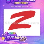 Free Red Zoro Z Free Brushstroke Logo One Piece Free SVG - Instant Download