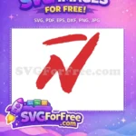 Free Red Brush Stroke Free Check Mark Anime Free SVG - Instant Download