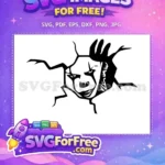 Free Anime Pennywise Cracked Face Free Horrifying Clown IT Movie Free SVG - Instant Download