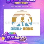 Free Monster Clash Free Sunset Design Godzilla Kong Free SVG - Instant Download