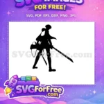 Free Levi Ackerman Silhouette Free Dynamic ODM Swords Attack on Titan Free SVG - Instant Download