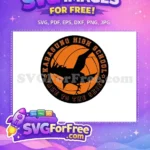 Free Black Crow Silhouette Free Orange Volleyball Karasuno High Haikyuu Free SVG - Instant Download