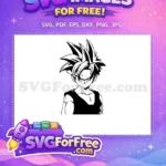 Free Gohan Serious Expression Free Spiky Hair DBZ Anime Free SVG - Instant Download
