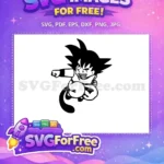 Free Young Goku Flying Free Happy Black Dragon Ball Free SVG - Instant Download