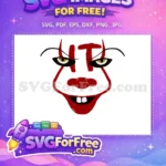 Free Scary Clown Free Red Face IT ANIME Free SVG - Instant Download