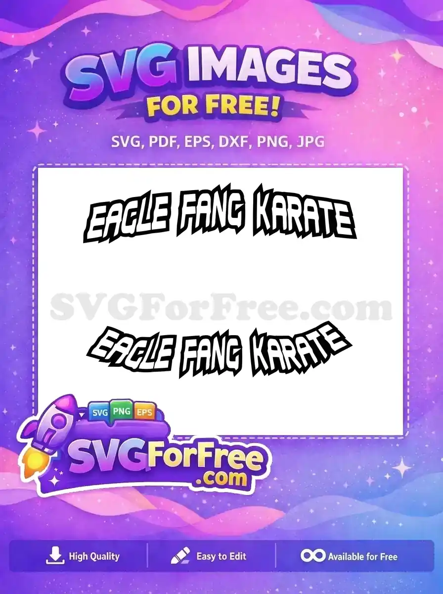 Free Eagle Fang Karate logo design in a bold, sharp, blocky font, ideal for fans and crafters. Get this free SVG today!