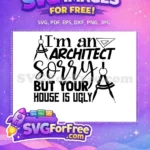 Free Bold Architect Quote Free Compass Ruler Design Architecture Humor Free SVG - Instant Download