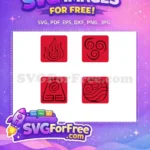 Free Red Black Elements Free Bending Symbols Avatar ANIME Free SVG - Instant Download