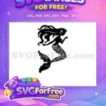 Free graceful flowing hair Free ornate starry mermaid tail Ariel Disney Free SVG - Instant Download