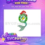 Free Ariel Red Hair Peeking Free Flounder Happy Disney Little Mermaid Free SVG - Instant Download