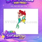 Free Ariel red hair Free Flounder mirror Disney Free SVG - Instant Download