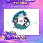 Free Smiling Ursula Free Tentacles teal eels Little Mermaid Free SVG - Instant Download