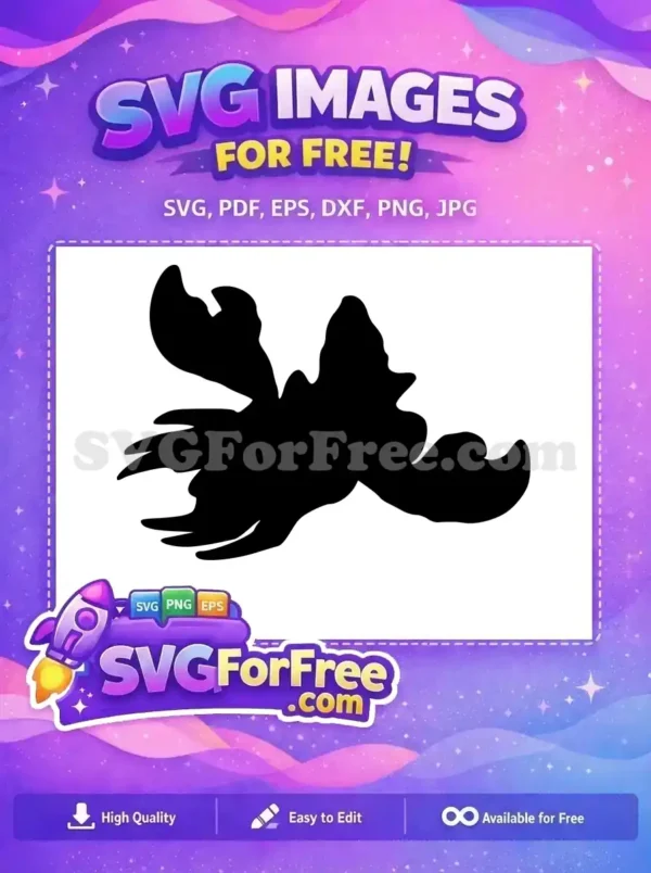 A dynamic free black silhouette of a beloved alien character, ready for your creative projects. Download this free design now!