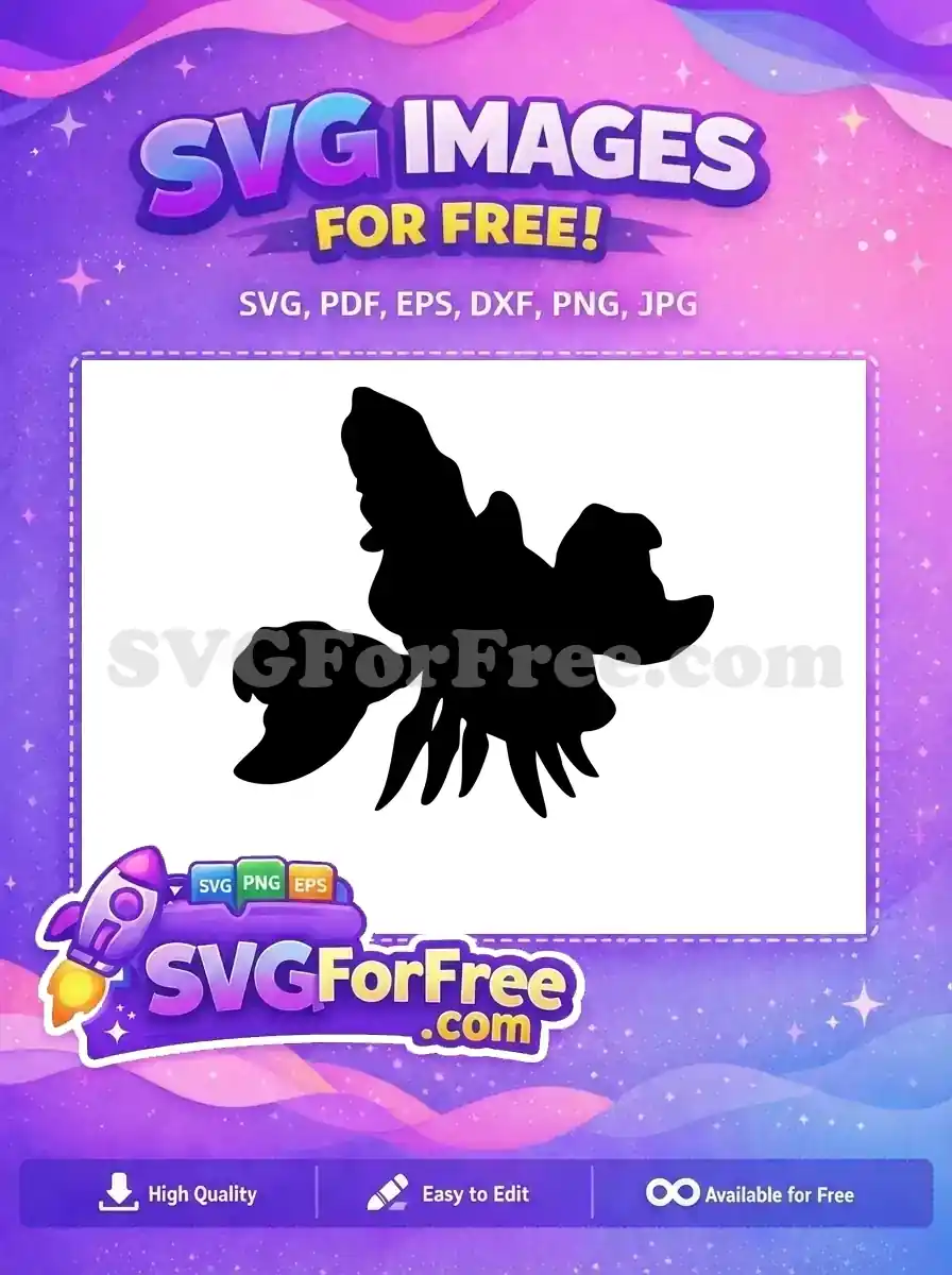 A stunning free flower silhouette, showcasing an intricate exotic bloom with flowing petals. Ideal for diverse free design projects.