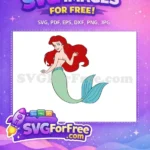 Free Smiling Ariel Free Red Hair Tail Mermaid Free SVG - Instant Download