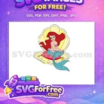 Free Smiling Ariel Free Blue Tail Seashell Little Mermaid Free SVG - Instant Download
