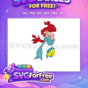 Discover this free design of Ariel, Sebastian, and Flounder, perfect for enchanting crafts and delightful projects.