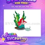 Free Dreamy Red Hair Free Teal Tail Disney Free SVG - Instant Download