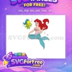 Free Redhead Ariel Free Yellow Flounder Plant Mermaid Free SVG - Instant Download
