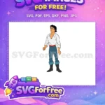 Free Happy Prince Eric Free White Shirt Blue Pants Ariel Mermaid Free SVG - Instant Download