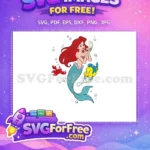 Free Happy Ariel Pink Lipstick Free Flounder Pearl Necklace Little Mermaid Free SVG - Instant Download