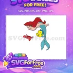 Free Ariel Red Hair Free Flounder Sebastian Mermaid Free SVG - Instant Download