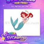Free Red Hair Free Flower Crown Ariel Mermaid Free SVG - Instant Download