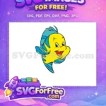 Free Happy Flounder Fish Free Blue Fins Little Mermaid Free SVG - Instant Download