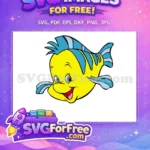 Free Happy Yellow Flounder Free Blue Fins Ariel Mermaid Free SVG - Instant Download