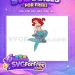 Free Red Hair Free Teal Tail Ariel Mermaid Free SVG - Instant Download