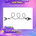Free Swirly Black Arrow Free Decorative Looped Design Arrow Clipart Free SVG - Instant Download