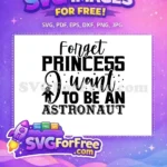 Free Princess Astronaut Free Space Silhouette Future Dream Free SVG - Instant Download