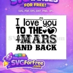 Free Mars Love Free Rocket Hearts Astronaut Silhouette Free SVG - Instant Download