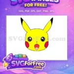 Free Excited Yellow Pikachu Free Red Cheek Anime Pokemon Free SVG - Instant Download
