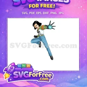 Free Android 17 Power Blast SVG Design – Dynamic Vector Free Android 17 SVG in a dynamic pose, charging an energy blast. A high-quality free vector for fans.