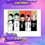 Free Karasuno Team Free Black White Anime Haikyuu Free SVG - Instant Download