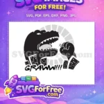 Free Black Godzilla Roaring Free Terrified Man City Attack Free ANIME SVG - Instant Download