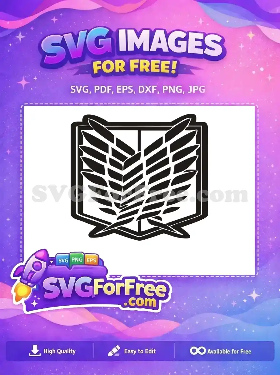 Discover this free SVG featuring a bold, black and white winged shield emblem, ideal for fans and craft projects.