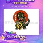 Free Green Maneki Free Fierce Roaring Godzilla ANIME Free SVG - Instant Download