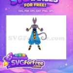 Free Angry Beerus Free Purple Blue Anime Free SVG - Instant Download