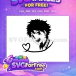 Free Happy Deku Free Black Hair Heart My Hero Academia ANIME Free SVG - Instant Download